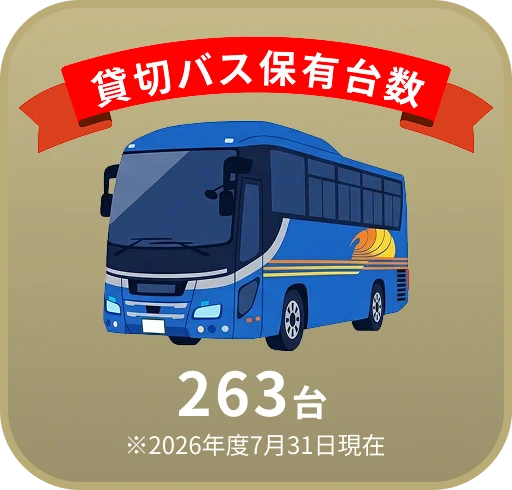 貸切バス保有台数263台