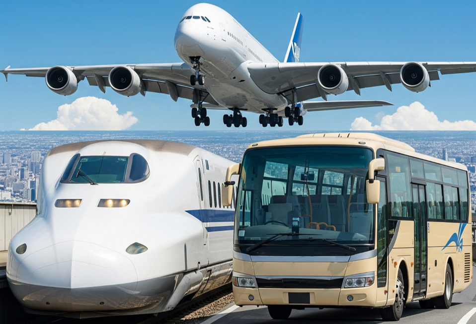 【徹底比較】バス・新幹線・飛行機 万博行くならどれがおすすめ？賢い移動手段で大阪万博を遊び尽くそう！